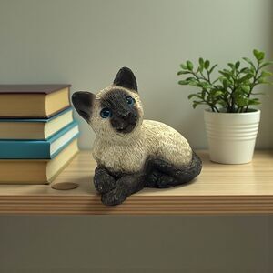 Vintage 1980's Stone Critter Littles Siamese Cat/Kitten SCL-038 - Made in USA